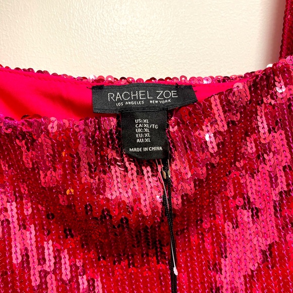 Rachel Zoe hot pink/raspberry “Bra” top and fring skirt. - Picture 5 of 10